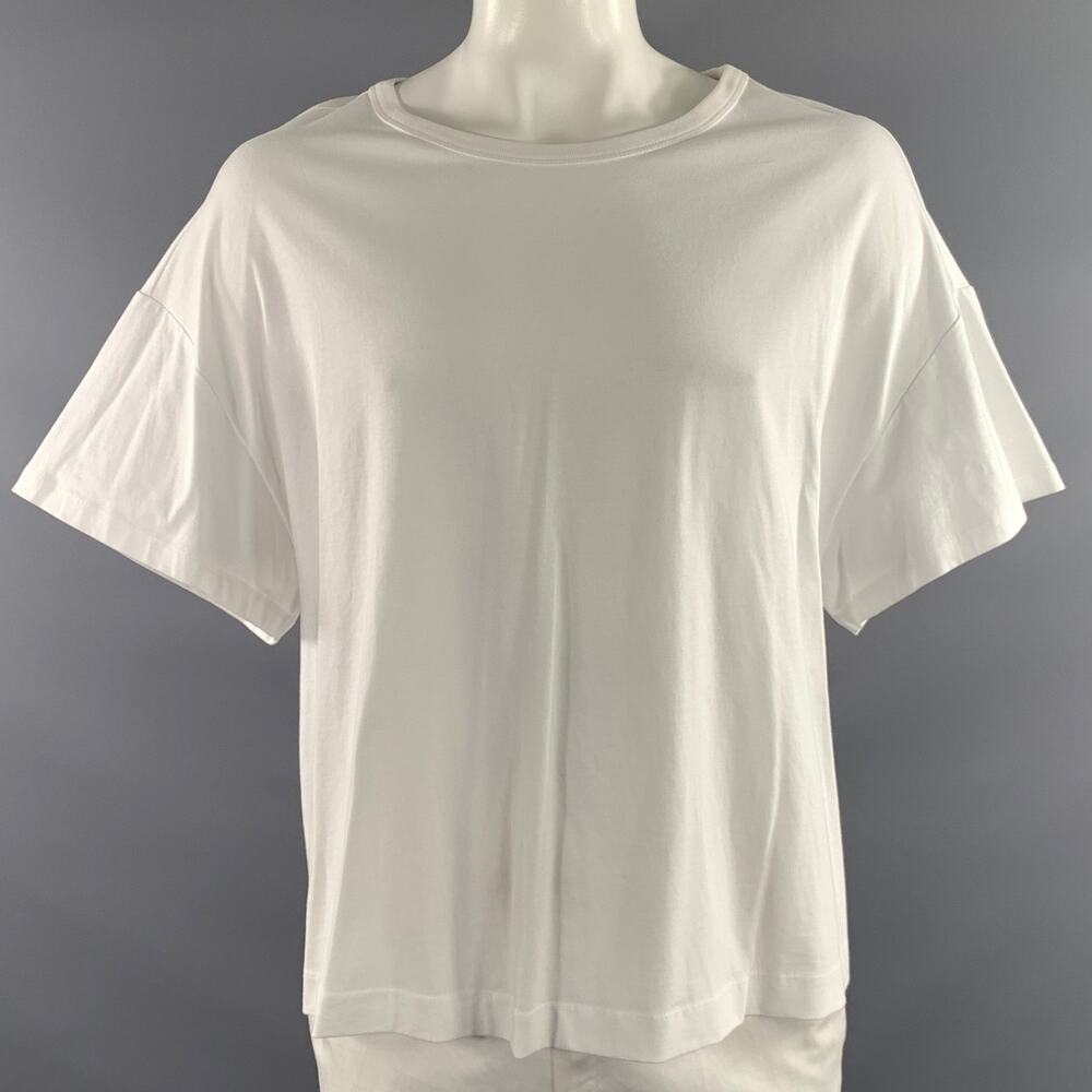 DRIES VAN NOTEN Size L White Solid Cotton Oversized T shirt